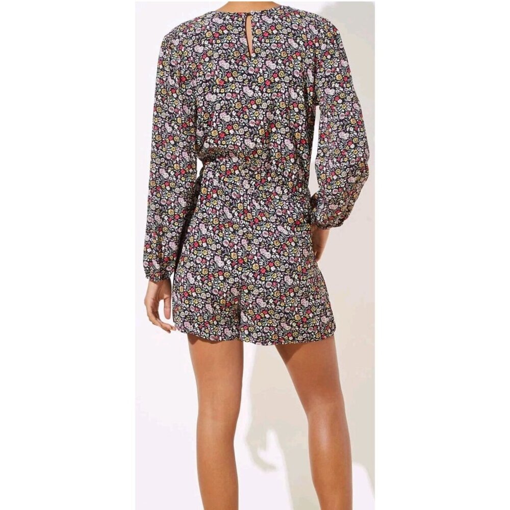 LOFT Floral v-neck Romper Large Botanical Cottagecore Spring - Picture 2 of 16